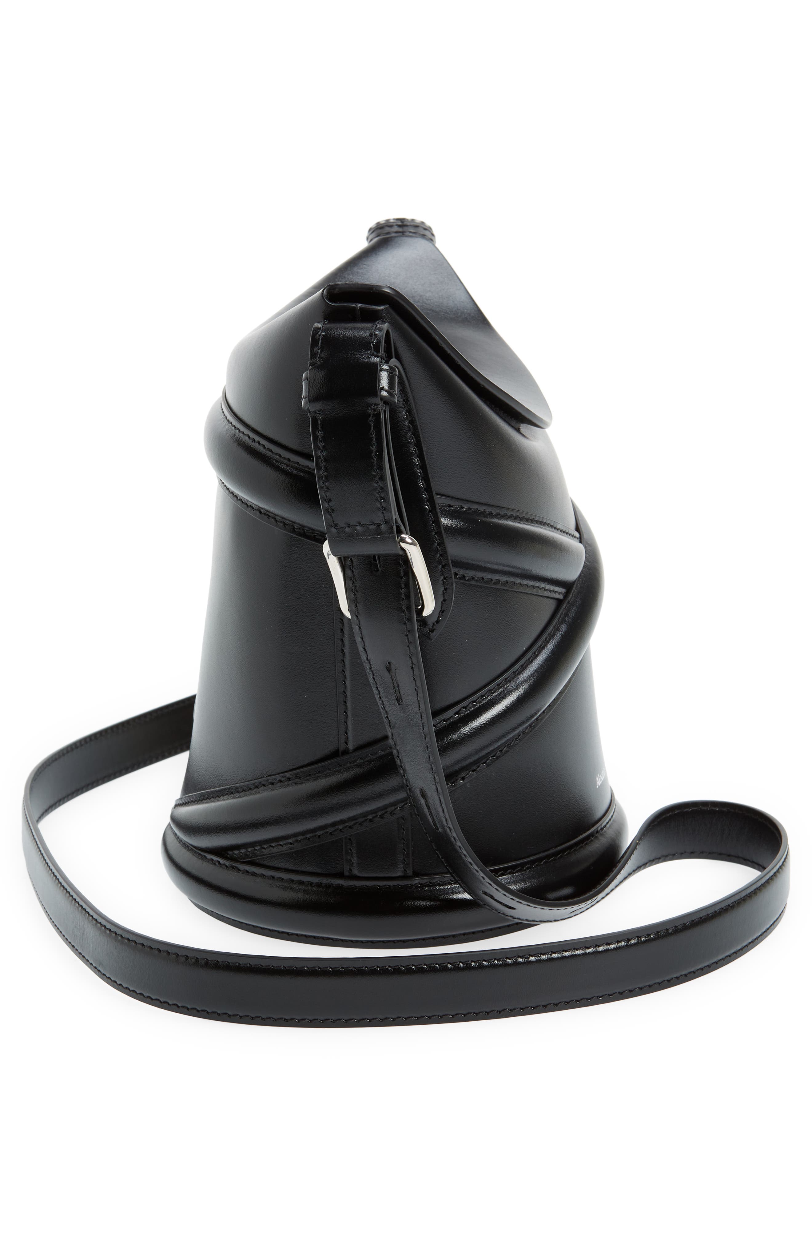 McQueen Small The Curve Leather Shoulder Bag, Alternate, color, 