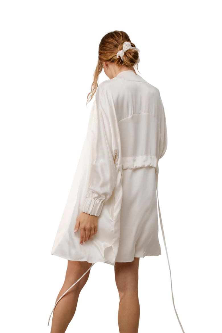 Washable Silk Robe, Alternate, color, Tranquil White