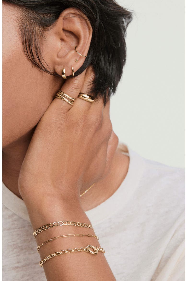 Flat Curb Chain Bracelet, Alternate, color, 14k Yellow Gold