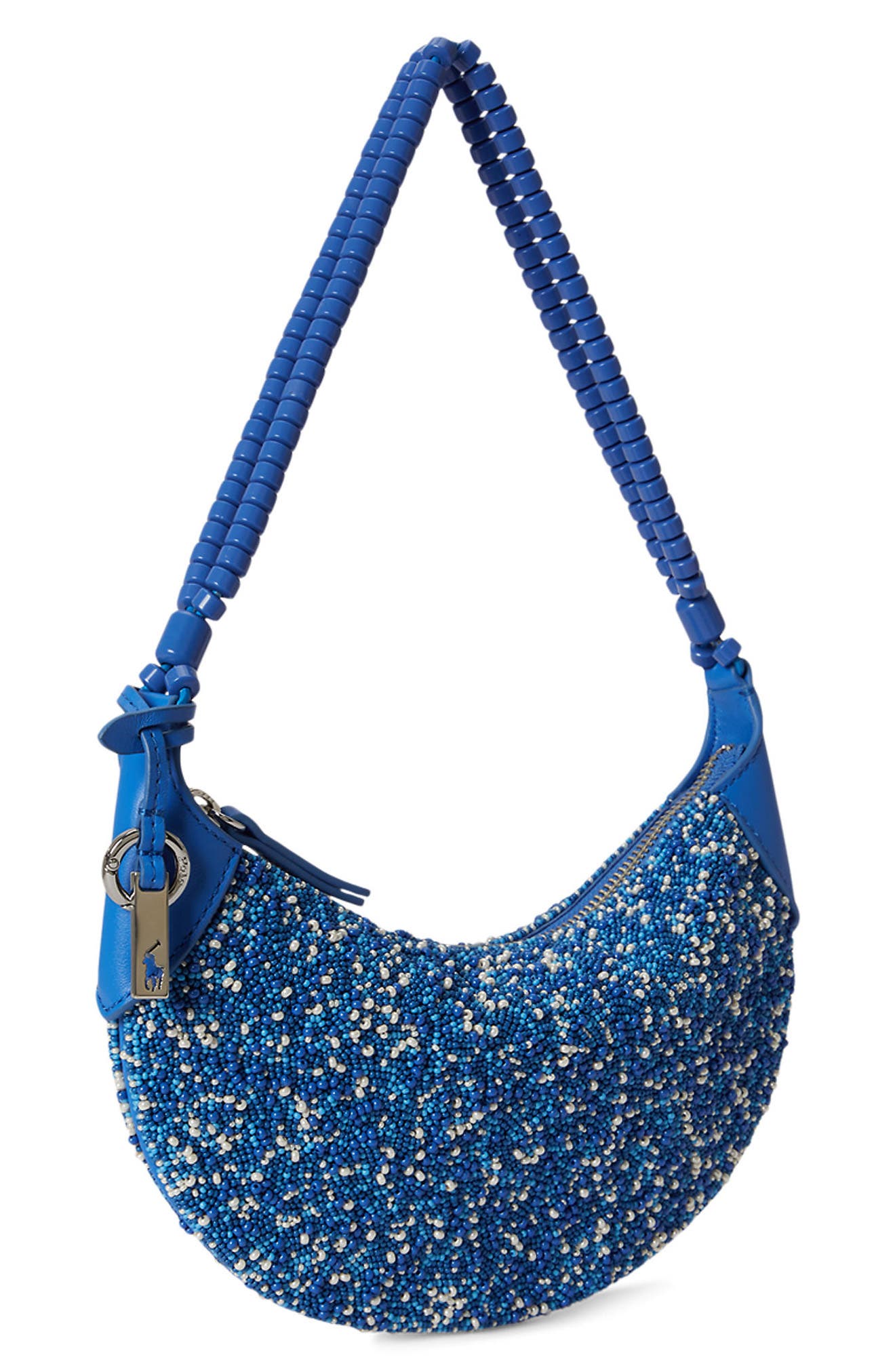Polo Ralph Lauren Mini Beaded Shoulder Bag, Alternate, color, Pool Blue