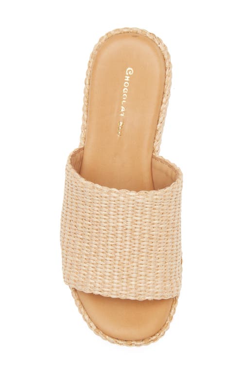 Chocolat Blu Jam Platform Wedge Sandal In Natural Raffia