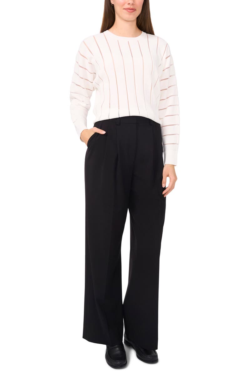 Halogen<sup>®</sup> Sheer Stripe Sweater, Alternate, color, New Ivory