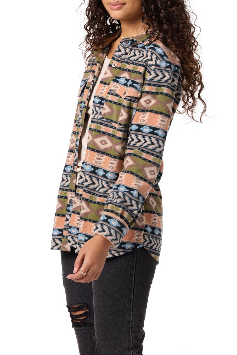 Zuma Print Superfleece Shirt Jacket, Alternate, color, MARTINI OLIVE