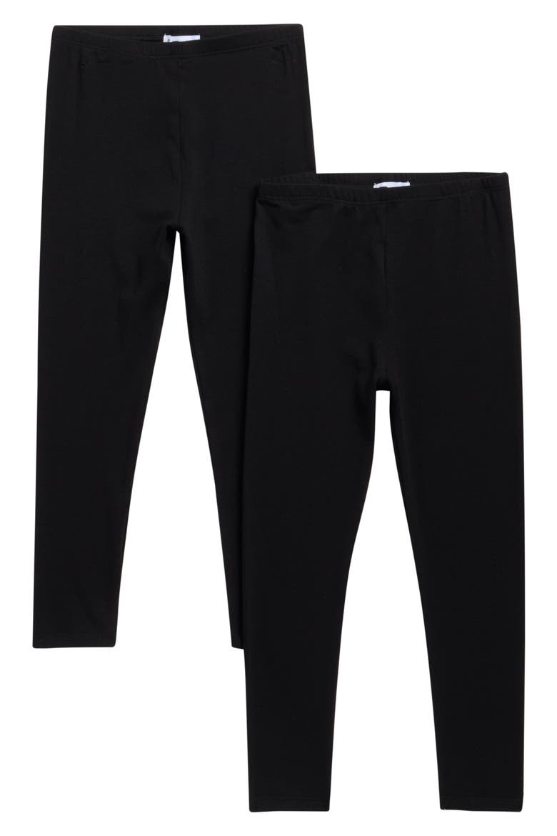Kids' 2-Pack Leggings, Main, color, BLACK/ BLACK