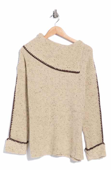 Whipstitch Trim Pullover Sweater