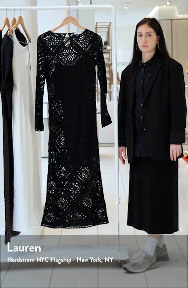 Crochet Long Sleeve Maxi Dress, sales video thumbnail