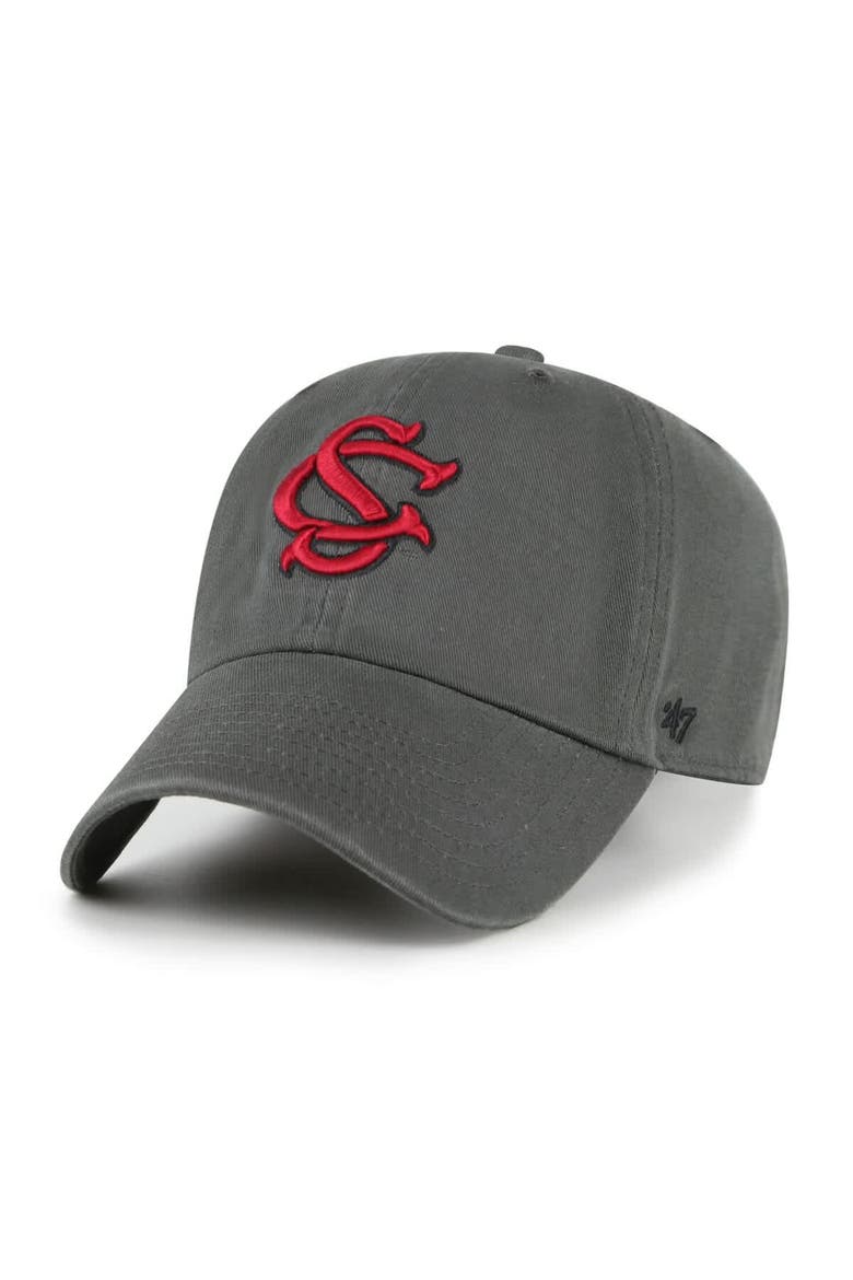 Men's '47 Charcoal South Carolina Gamecocks Clean Up Adjustable Hat, Main, color, Charcoal