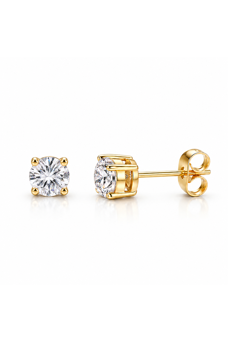 Gold-Tone Small Round Stud Earrings, Main, color, Gold