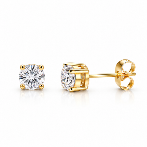 Gold-Tone Small Round Stud Earrings