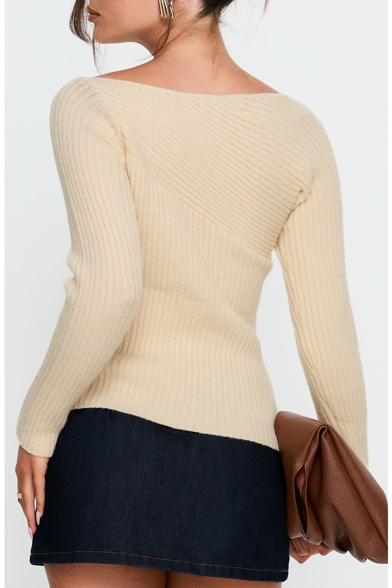 Cassye Ribbed One-Shoulder Top, Alternate, color, BEIGE