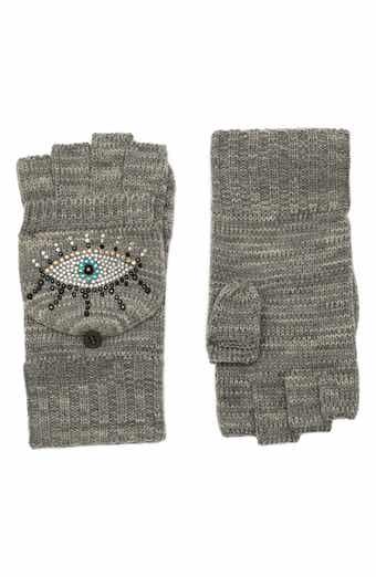 Kurt Geiger London Evil Eye Convertible Crystal Embellished Mittens