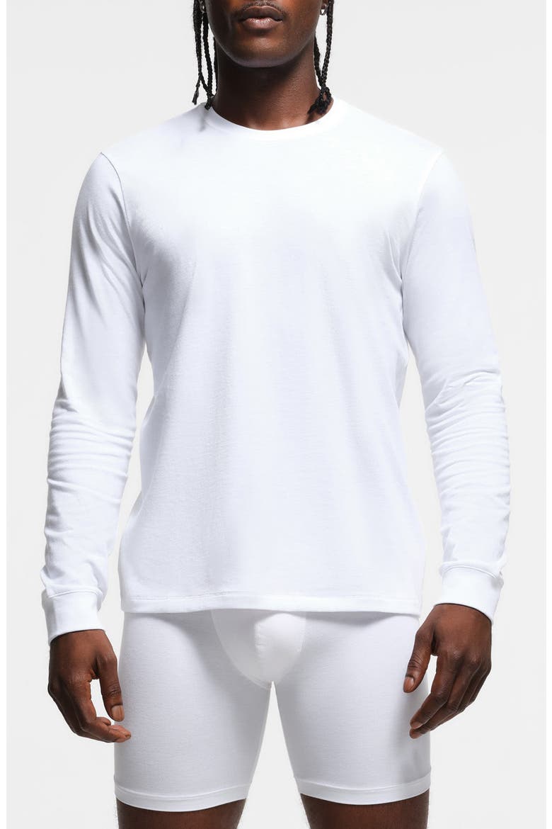 Long Sleeve Cotton T-Shirt, Main, color, CHALK