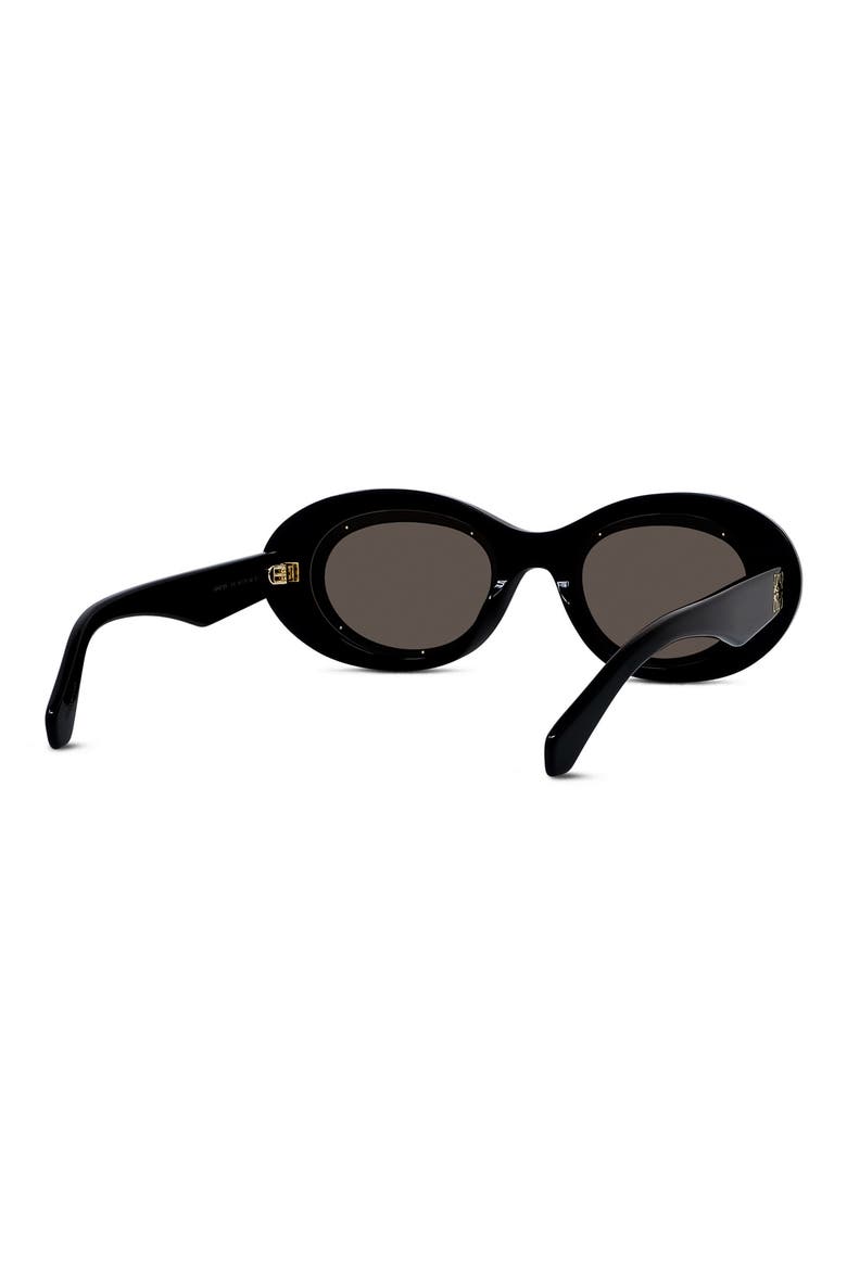 Anagram 54mm Oval Sunglasses, Alternate, color, SHINY BLACK / BROWN