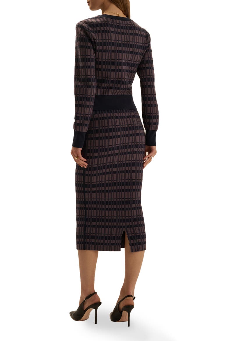 Draper Midi Skirt, Alternate, color, NAVY PLAID