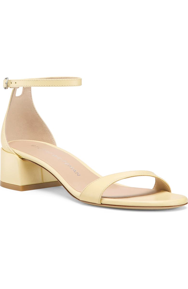 Stuart Weitzman Nudist Block Heel Sandal, Main, color, Lemon Chiffon