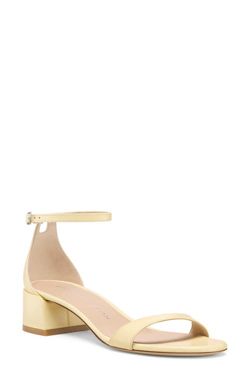 Stuart Weitzman Nudist Leather Ankle-strap Sandals In Lemon Chiffon