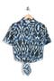 selected Ivory/ Navy Ikat Print