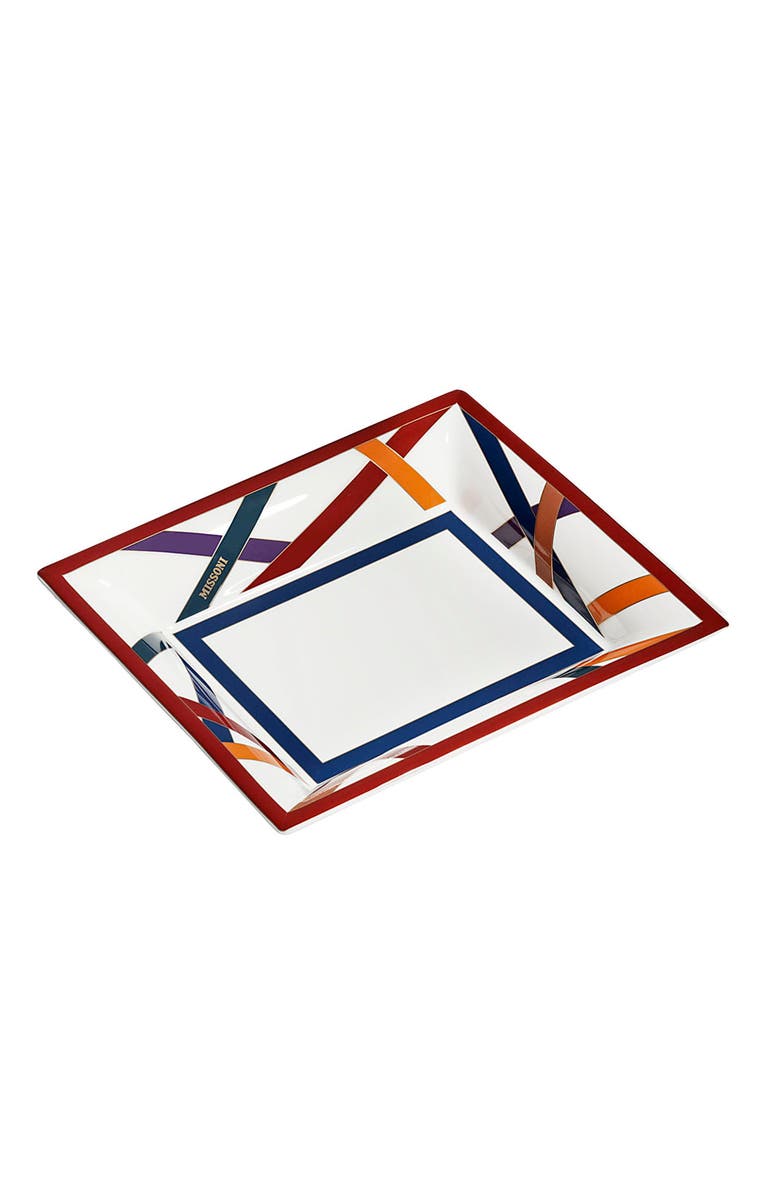 Missoni Home Tableware Tray NASTRI Rectangular Large in Luxury Box Multicolor 8.5" x 6.75", Main, color,