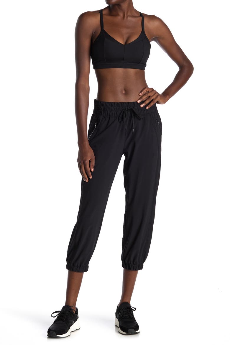 Out & About Crop Joggers, Main, color, BLACK