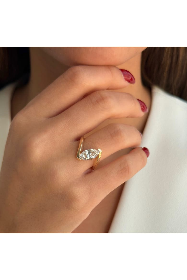 Lab Grown Diamond Floating Marquise Ring 14K, Alternate, color, 14K Gold