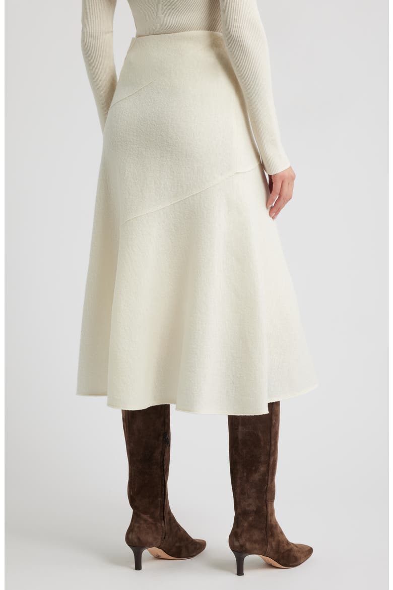 Vicena Maxi Woven Boiled Wool Skirt, Alternate, color, OPEN WHT