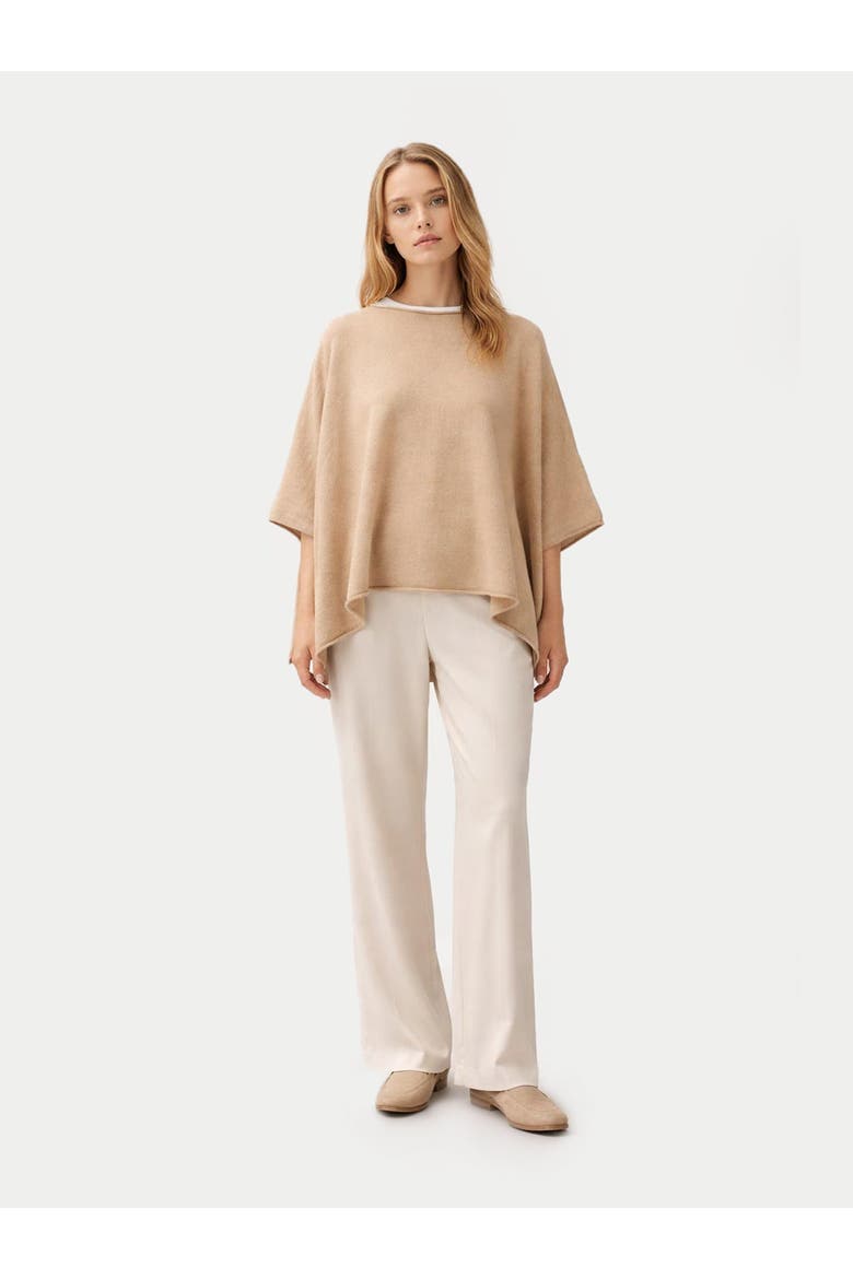 Timeless Boat Neck Cashmere Poncho, Alternate, color, beige