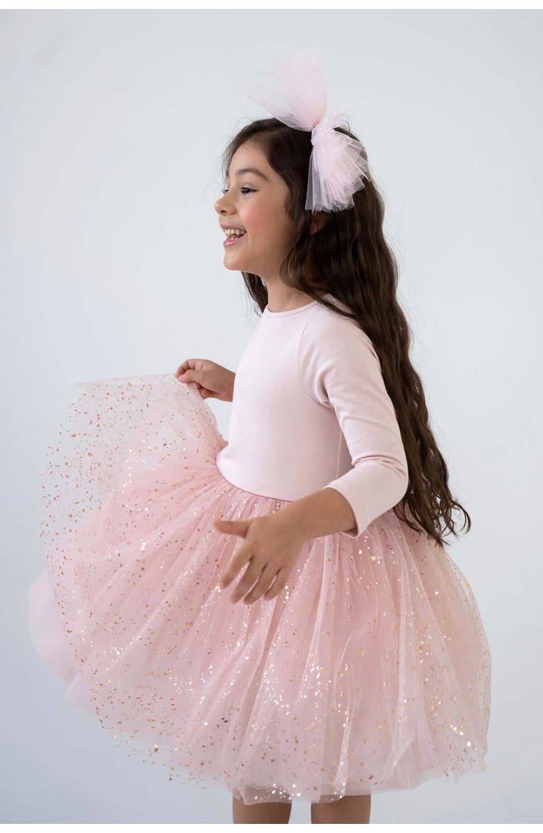 Mini Celebrities Sparkle Tulle Dress Set, Alternate, color, Pink Sparkle