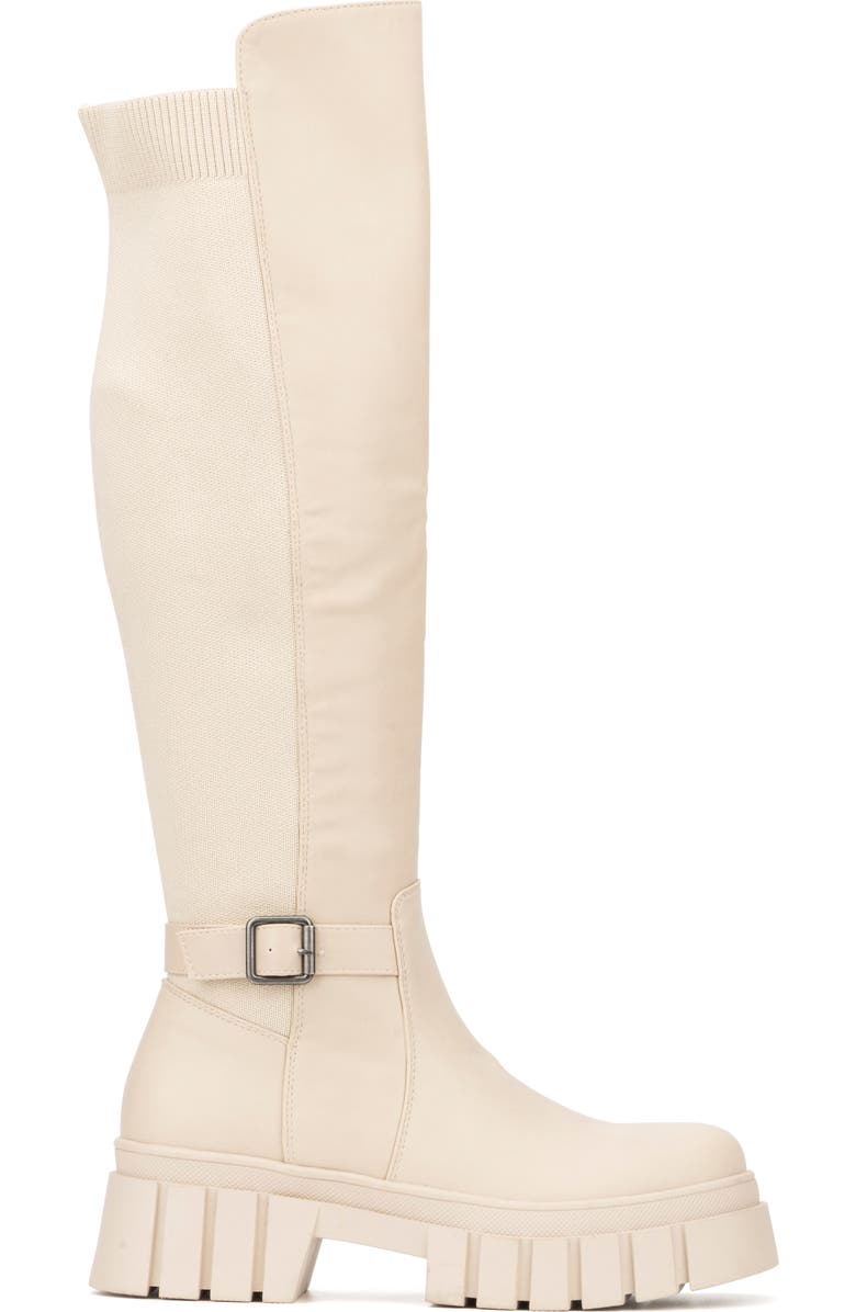 NEW YORK AND COMPANY Sara Lug Sole Boot, Alternate, color, Bone