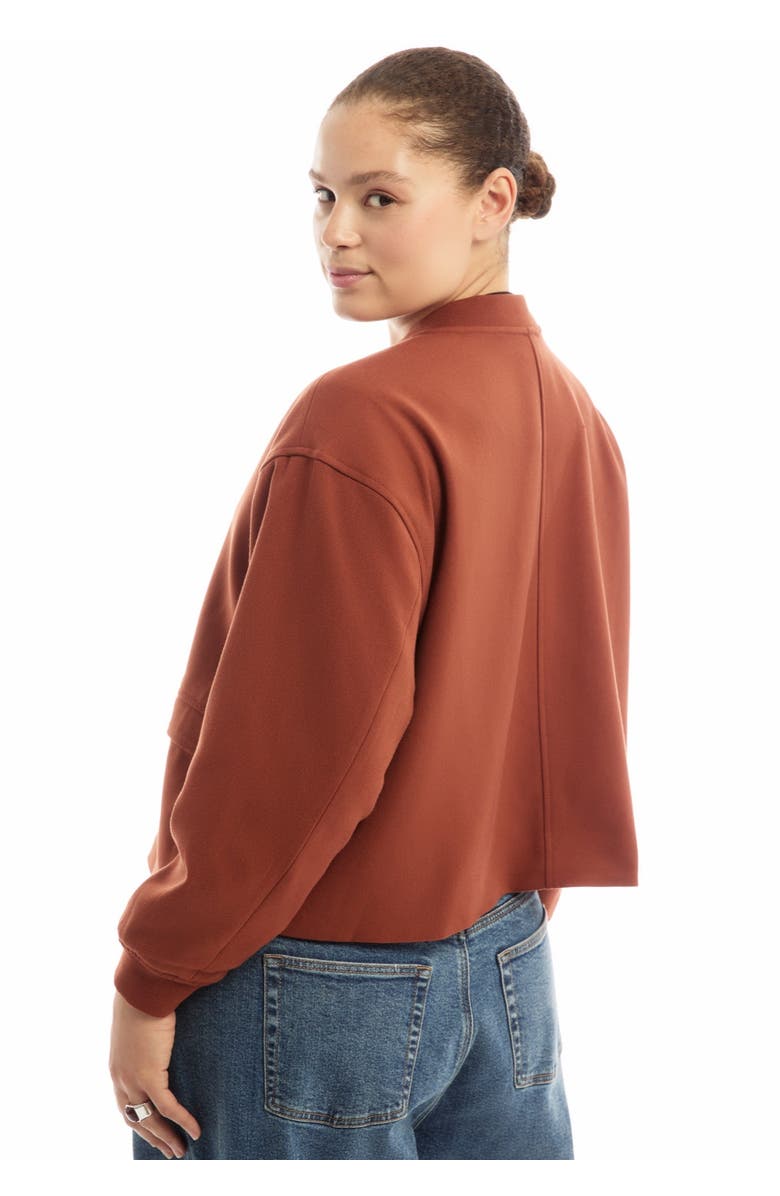 June + Vie Cropped Bomber Jacket, Alternate, color, Brown Patina