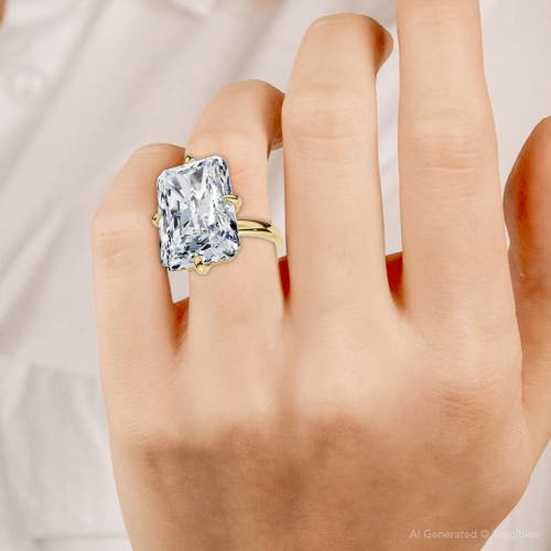 Bliss Diamond Certified 11ct Radiant Diamond Solitaire Engagement Ring 14k Gold/pt Lab Grown