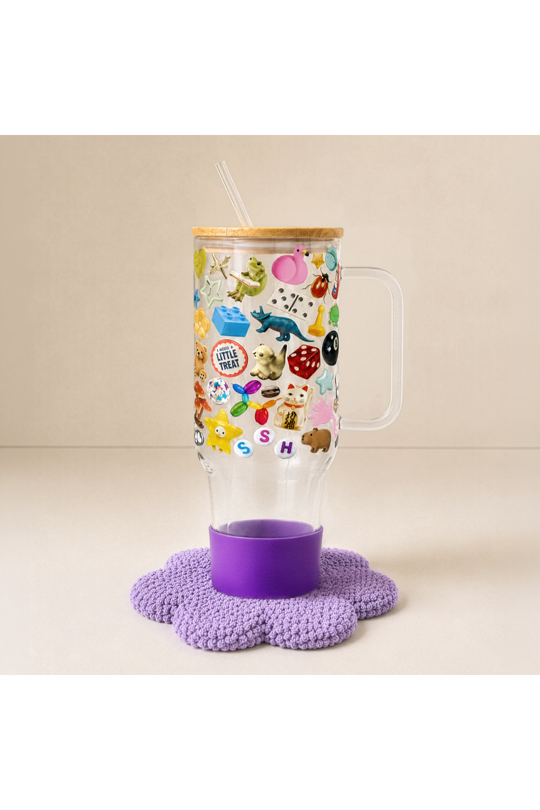 Trinket Core Tumbler Boot & Daisy Mug Rug Bundle, Main, color, Purple, Lavender