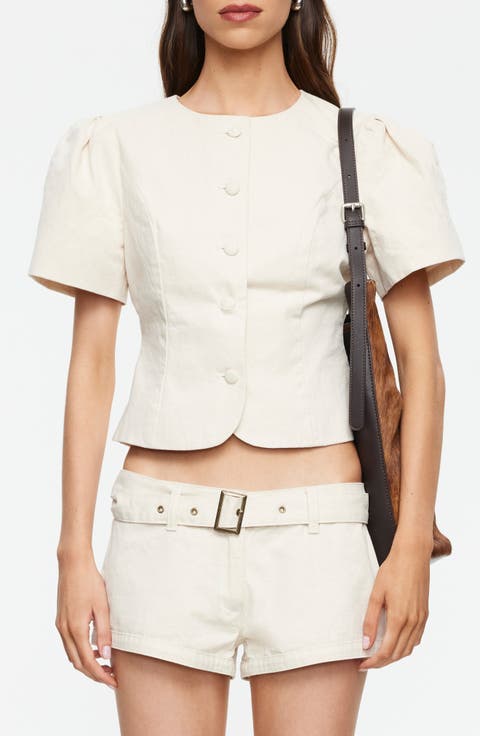 Puff Shoulder Cotton Top