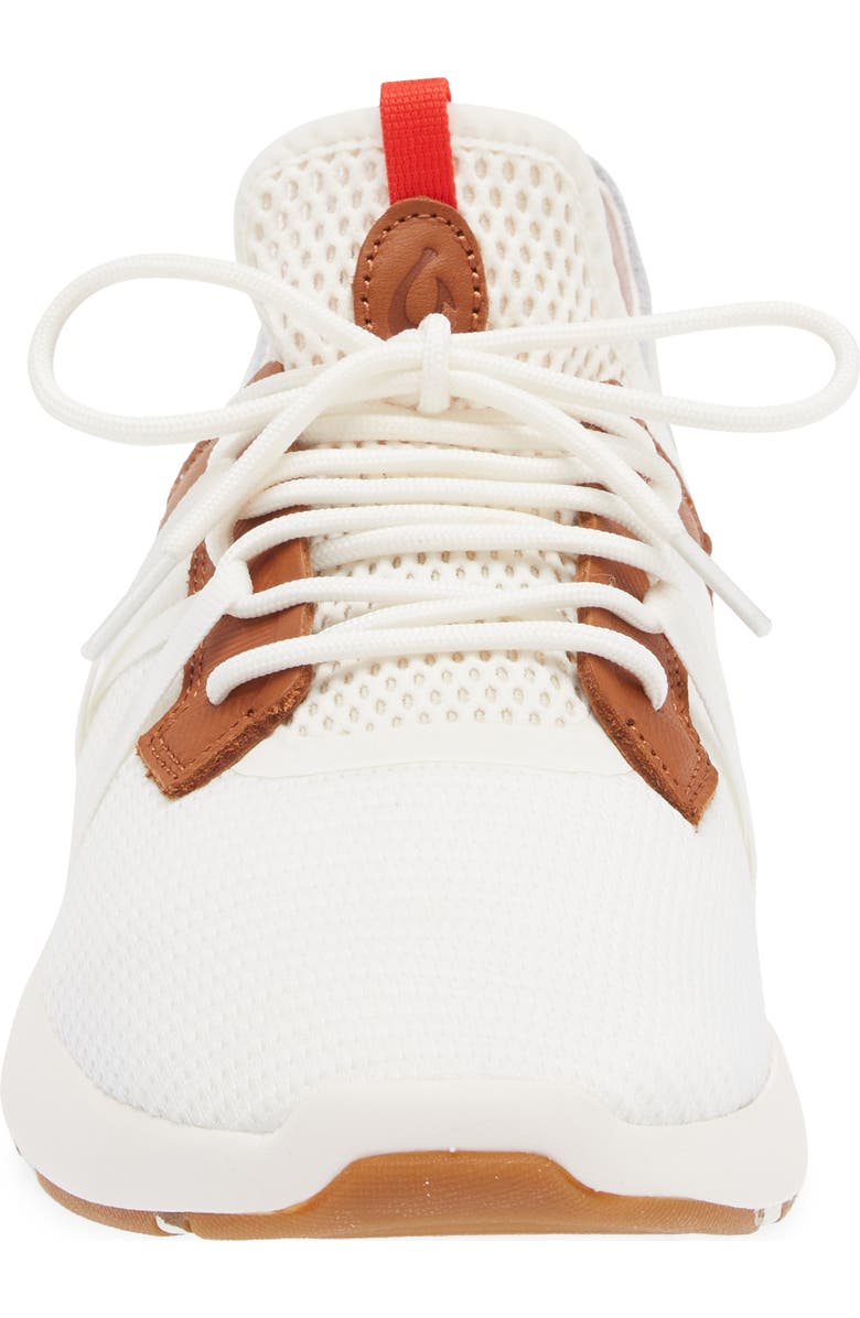 OluKai Mio Li Sneaker, Alternate, color, Bright White / Red Lava