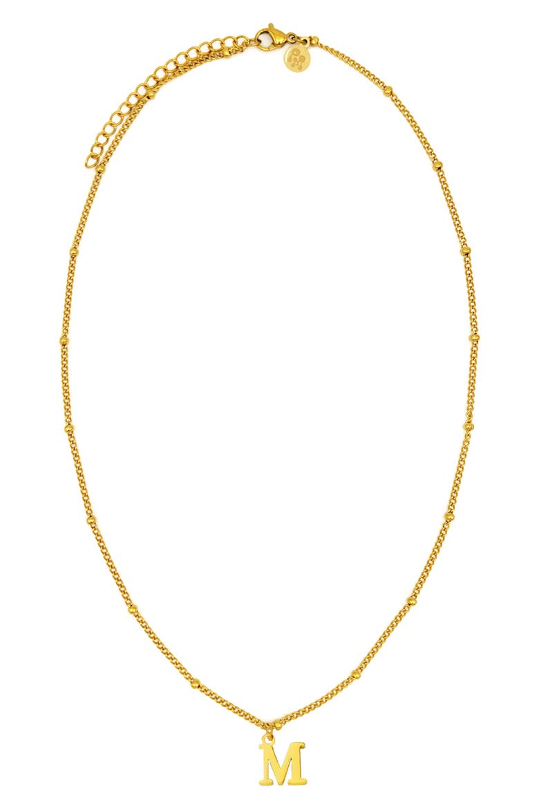 Initial Pendant Necklace, Main, color, GOLD-M