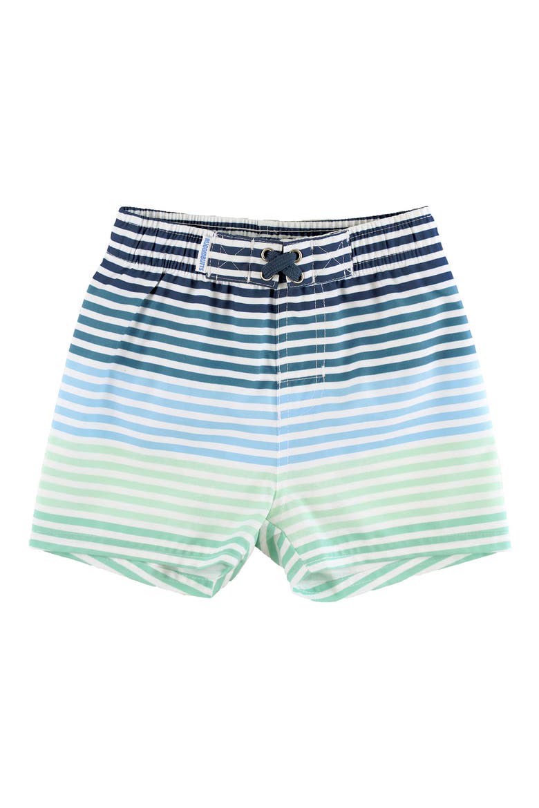 Kids' Stripe Swim Trunks, Main, color, BLUE GREEN MULTI