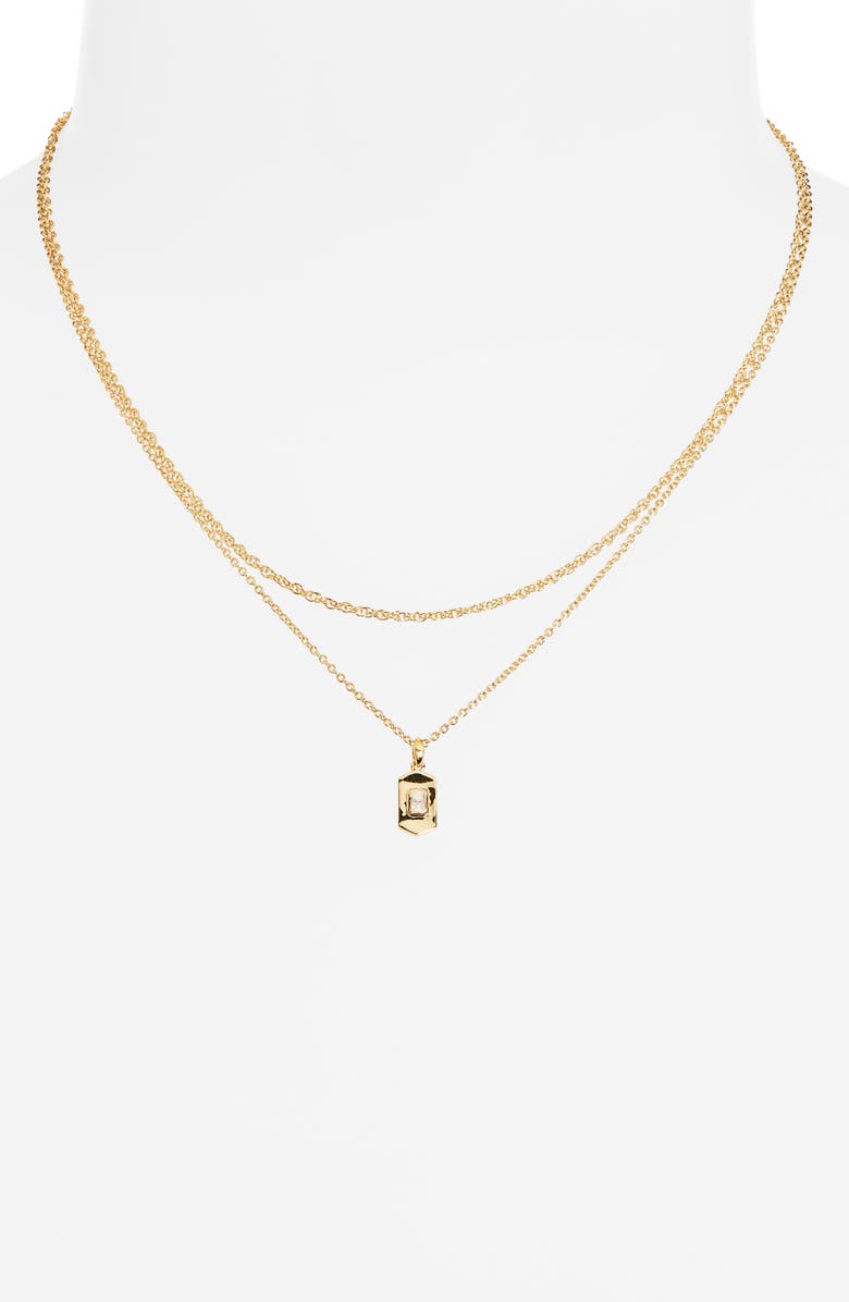 Nadri Golden Hour Double Chain Layered Necklace, Alternate, color,