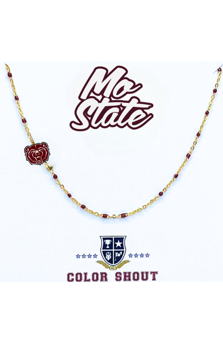 Color Shout Missouri State University Side Necklace, Main, color, Yellow Gold