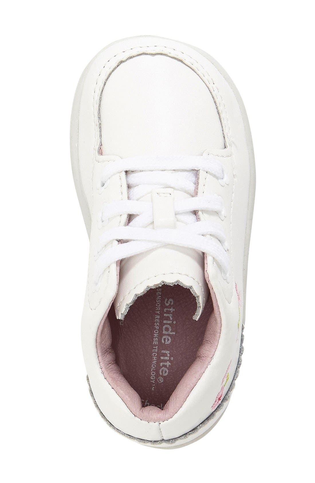 Stride Rite 'Emilia' Leather Boot, Alternate, color, White