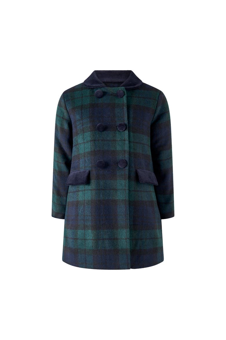 Blackwatch Velvet Trim Coat, Main, color, Navy