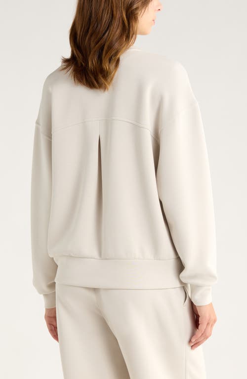 Zella Ultrasoft Boxy Knit Crew Sweatshirt In White