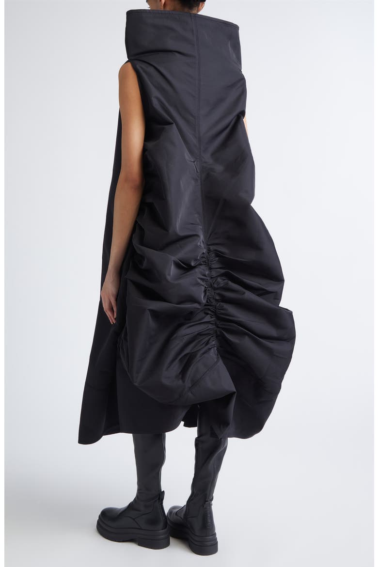 High Collar Volume Dress, Alternate, color, BLACK