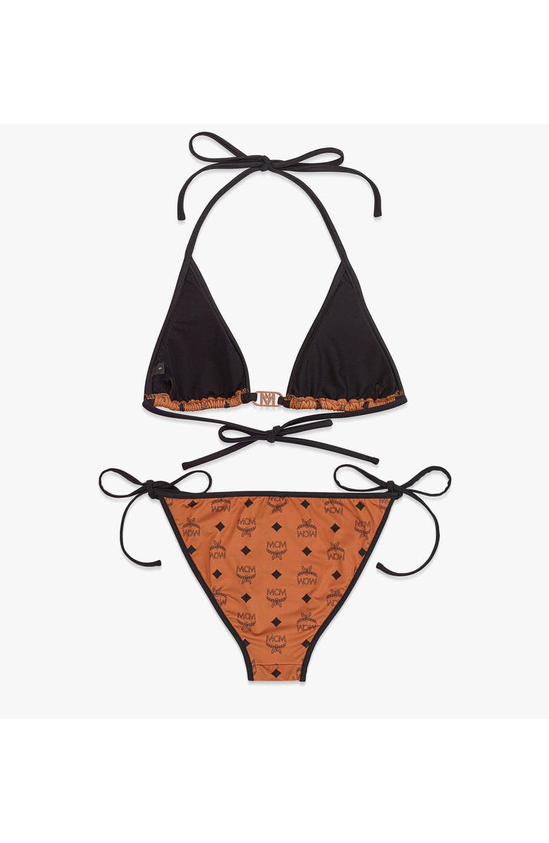 MCM Monogram Print Bikini, Alternate, color, Cognac