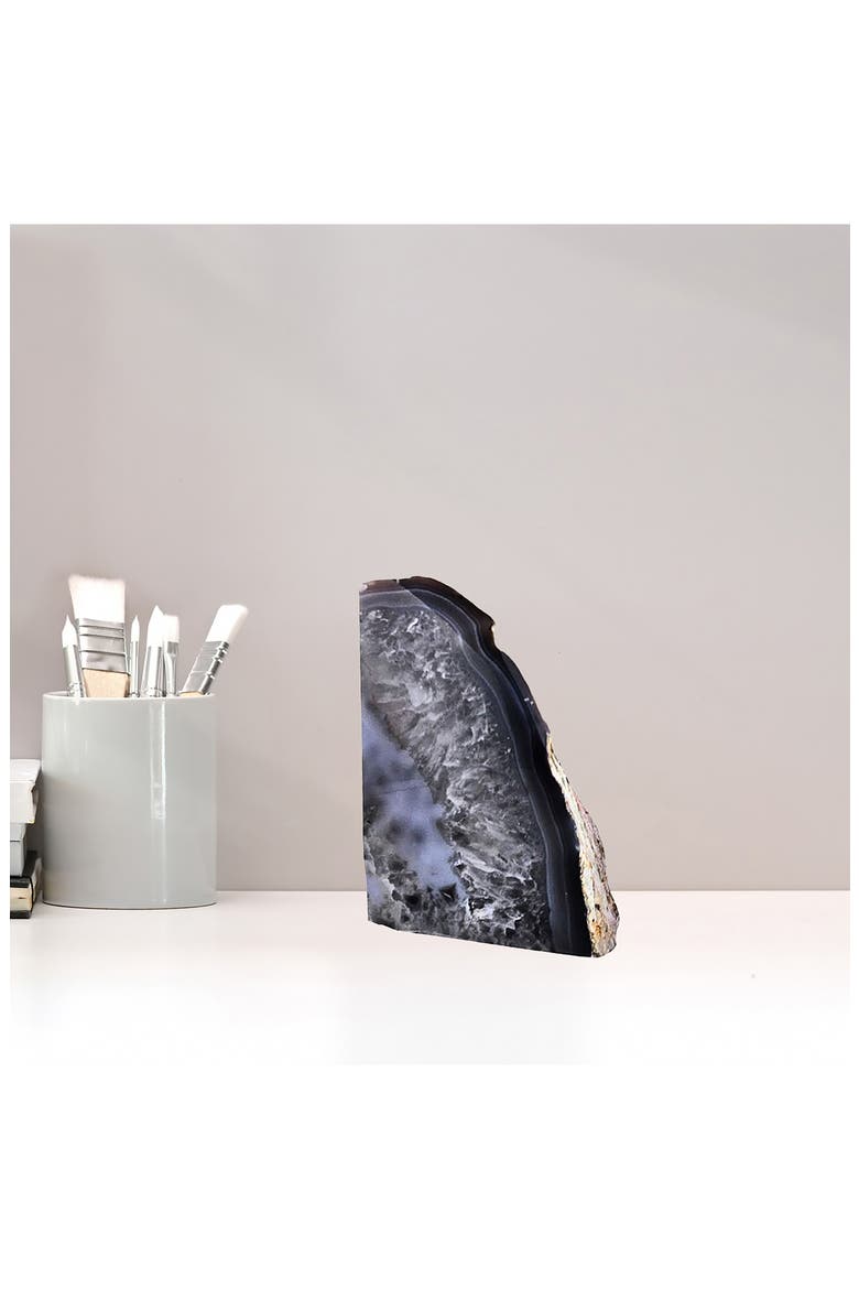 Large Agate Bookend, Alternate, color, GREY