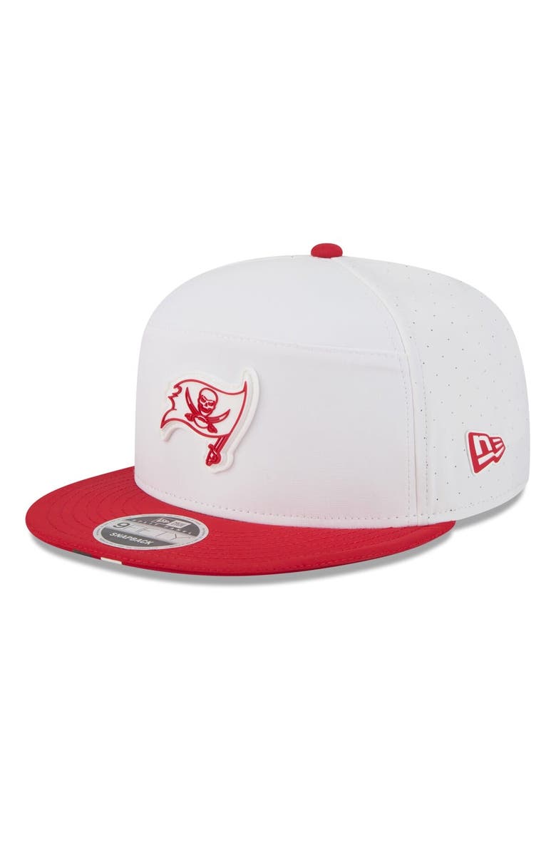 New Era Men's New Era White/Red Tampa Bay Buccaneers 2025 NFL Training Camp Split Panel 9FIFTY Snapback Hat, Main, color, White