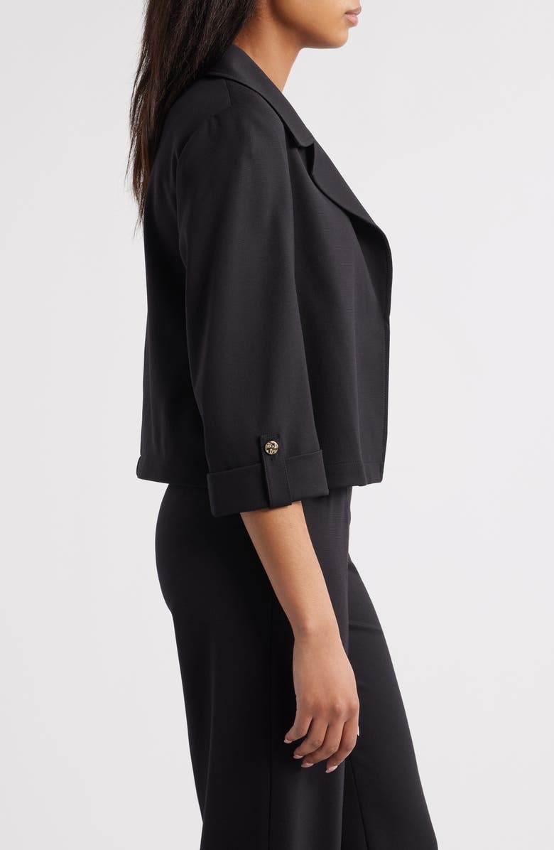 Anne Klein Bedford Stretch Drape Blazer, Alternate, color, Anne Black