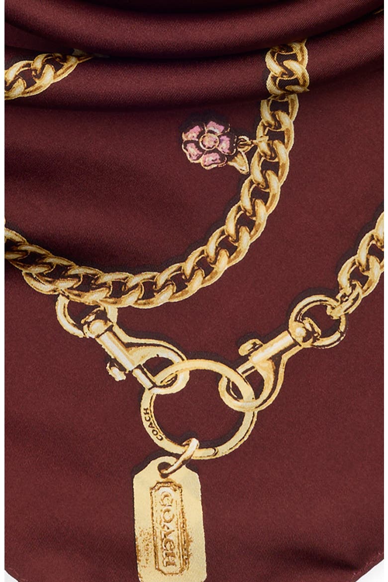 Charms Silk Scarf, Alternate, color, BROWN