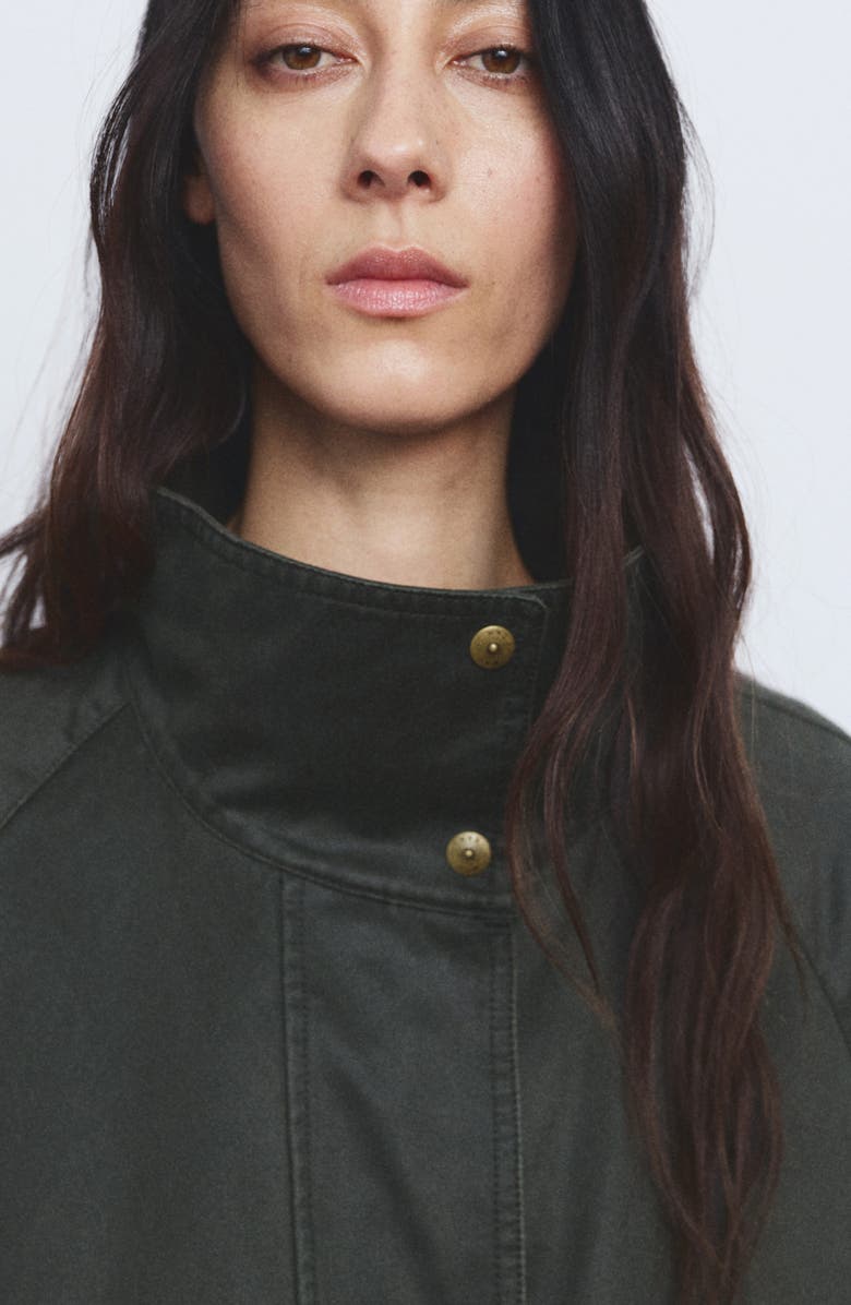 MANGO Funnel Neck Cotton Blend Jacket, Alternate, color, 