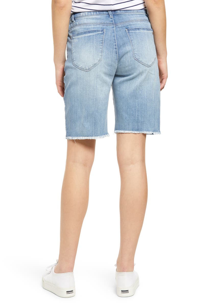 Wit & Wisdom 'Ab'Solution High Waist Distressed Denim Shorts, Alternate, color,