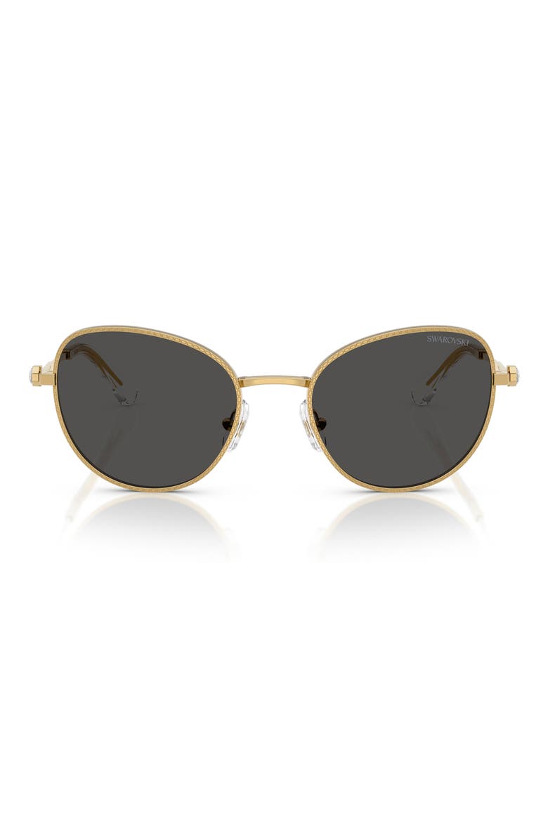 54mm Round Sunglasses, Main, color, GOLD / DARK GREY