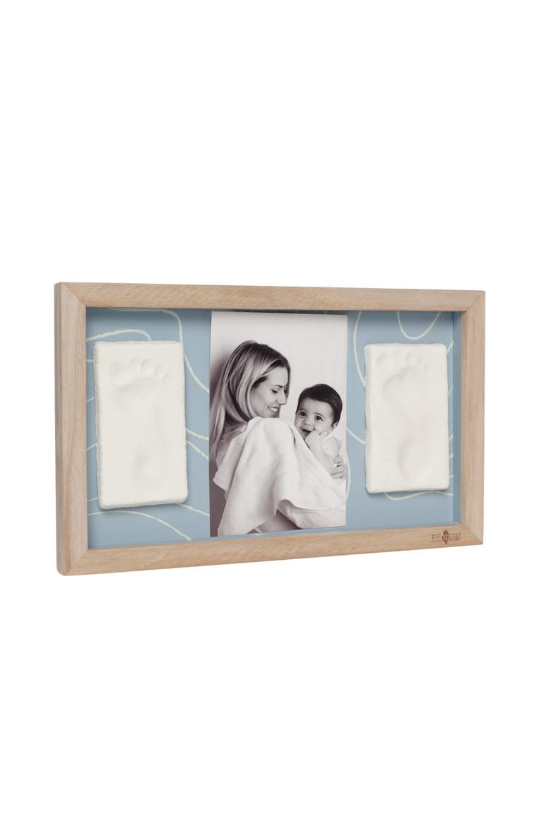 2 Prints - Baby Imprint & Photo Frame, Twin Keepsake Frame, Alternate, color, Blue Abstract